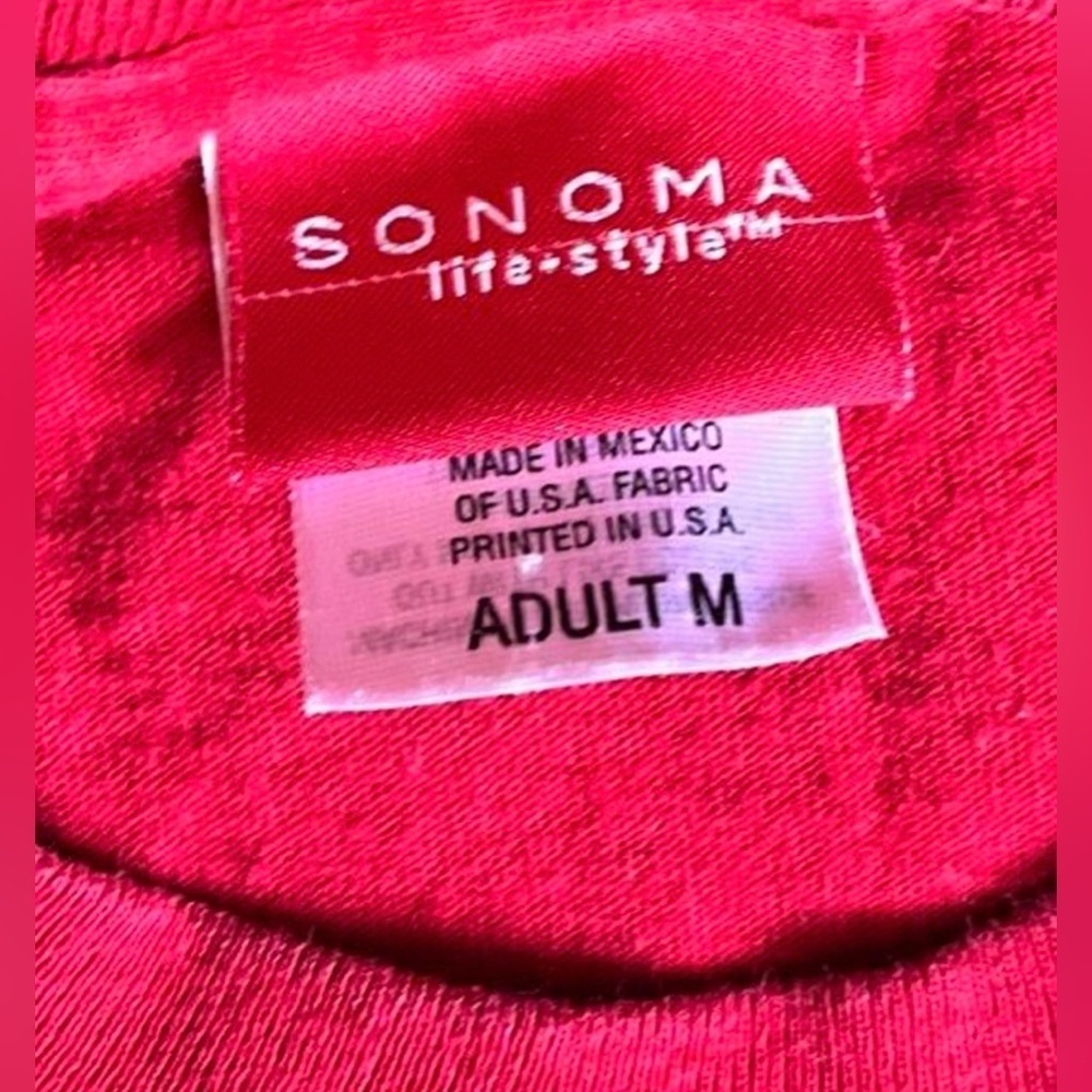 Sonoma Women’s Red and Heart American Flag Tshirt Size Medium Patriotic America - Picture 3 of 6